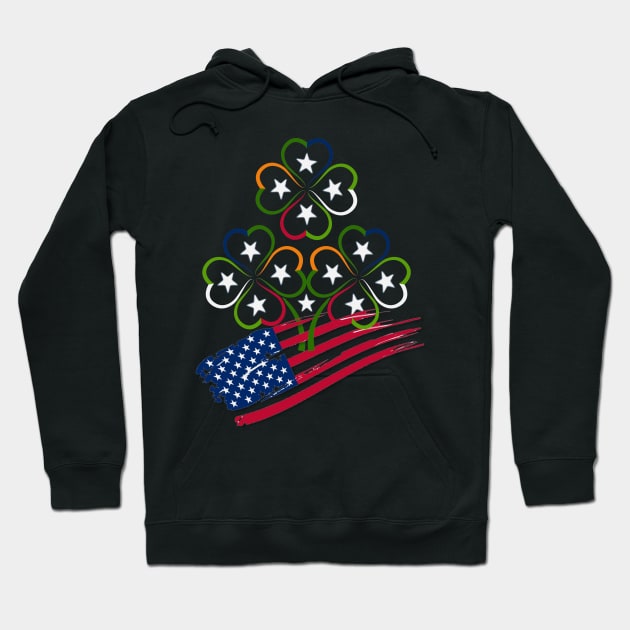 St Patricks Day Irish American Flag Hoodie by NI78